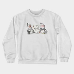 Making a snowman Crewneck Sweatshirt